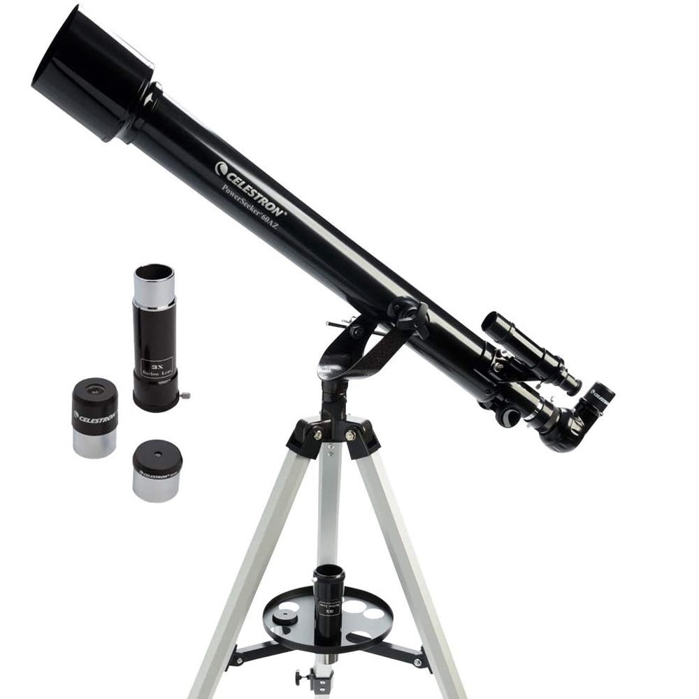 Celestron-PowerSeeker-60AZ-Telescope-with-tray-and-Eyepieces